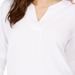 Blusa feminina com decote aberto e manga curta, tamanho pequeno, estilo &amp; co
