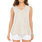 Blusa camponesa sem mangas de algodão estilo &amp; co feminina, marrom, tamanho médio
