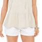 Blusa camponesa sem mangas de algodão estilo &amp; co feminina, marrom, tamanho médio