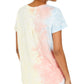 Camiseta feminina com decote redondo e estampa tie-dye estilo &amp; co, amarela, tamanho grande