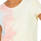 Camiseta feminina com decote redondo e estampa tie-dye estilo &amp; co, amarela, tamanho grande