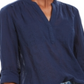 Blusa texturizada com decote em V feminina Style &amp; Co, azul, tamanho pequeno