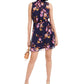 Vestido curto sem mangas floral feminino Bar III, roxo, tamanho extragrande