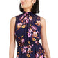 Vestido curto sem mangas floral feminino Bar III, roxo, tamanho extragrande