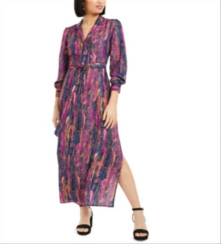Vestido longo envolvente com estampa de cobra Bar III feminino, rosa, tamanho extrapequeno