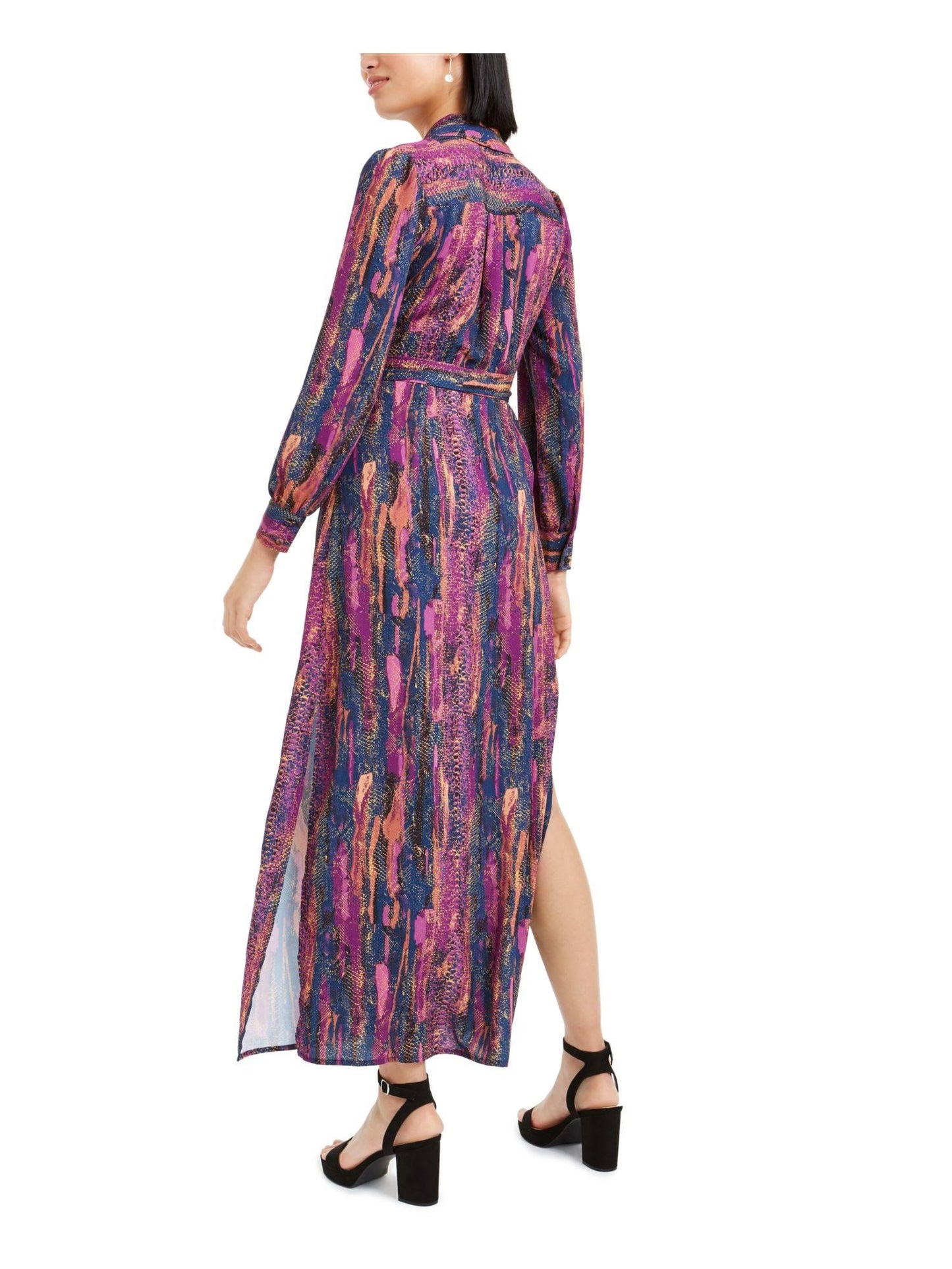 Vestido longo envolvente com estampa de cobra Bar III feminino, rosa, tamanho extrapequeno