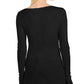 INC International Concepts Top feminino canelado com decote quadrado, preto, tamanho médio