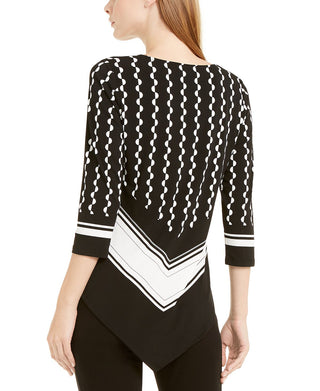 Blusa feminina Alfani manga 3/4 preta tamanho pequeno grande