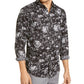 Camisa social masculina preta com gola estampada INC tamanho 2XL grande