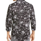 Camisa social masculina preta com gola estampada INC tamanho 2XL grande
