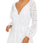 Vestido casual feminino de algodão com ilhós INC International Concepts, branco, tamanho 12