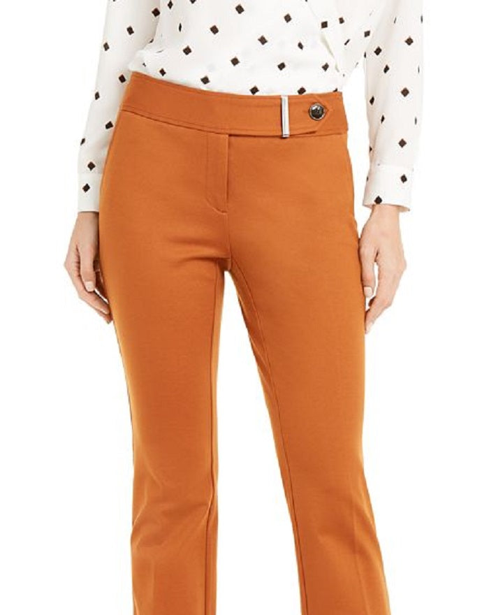 Calça feminina Alfani cintura alta para emagrecimento da barriga, marrom, tamanho 4