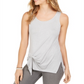 Blusa sem mangas com amarração frontal feminina Style &amp; Co, cinza, tamanho médio