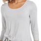 Blusa feminina com amarração frontal estilo &amp; co, cinza, tamanho pequeno