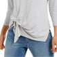 Blusa feminina com amarração frontal estilo &amp; co, cinza, tamanho pequeno
