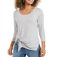 Blusa feminina com amarração frontal estilo &amp; co, cinza, tamanho pequeno