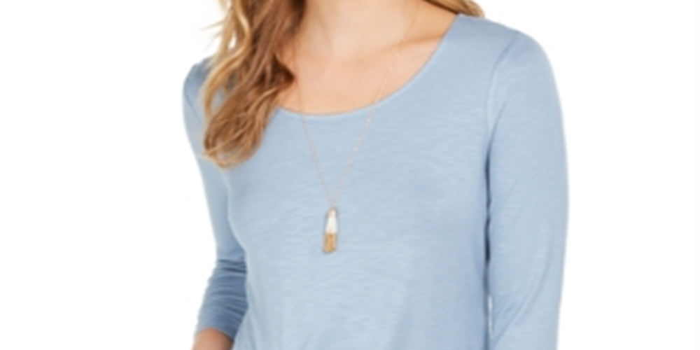 Blusa feminina com amarração frontal estilo &amp; co, azul, tamanho pequeno