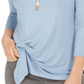 Blusa feminina com amarração frontal estilo &amp; co, azul, tamanho pequeno