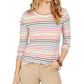 Blusa listrada feminina Style &amp; Co, marrom, tamanho X-S