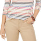 Blusa listrada feminina Style &amp; Co, marrom, tamanho X-S