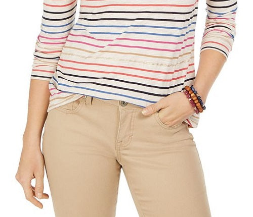 Blusa listrada feminina Style &amp; Co, marrom, tamanho X-S