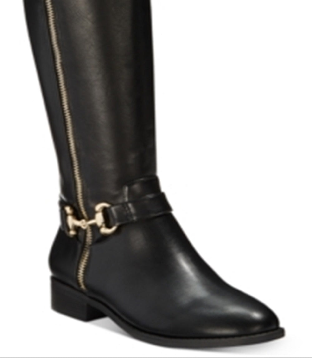 Botas de montaria Thalia Sodi Vigi WC de couro sintético femininas, pretas, tamanho 10
