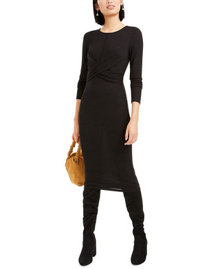 Vestido feminino Bar III com frente torcida, preto, tamanho grande