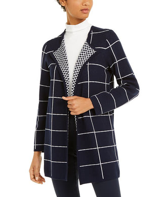 Cardigan Alfani Feminino Estampado Misto Azul Tamanho X-S