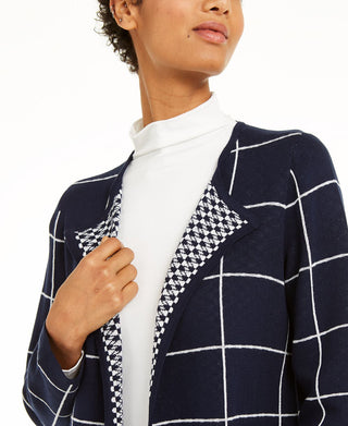 Cardigan Alfani Feminino Estampado Misto Azul Tamanho X-S