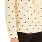 Blusa feminina Alfani com sobrepeliz estampada, amarela, tamanho médio