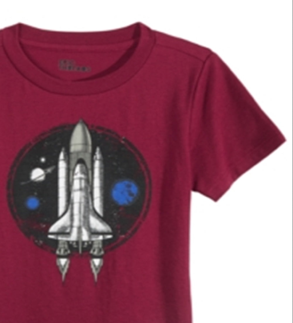 Camiseta infantil Epic Threads com estampa de nave espacial para meninos, vermelha, tamanho 2T