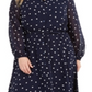 Vestido casual feminino Alfani Plus com bolinhas MIDI, azul escuro, tamanho 16W