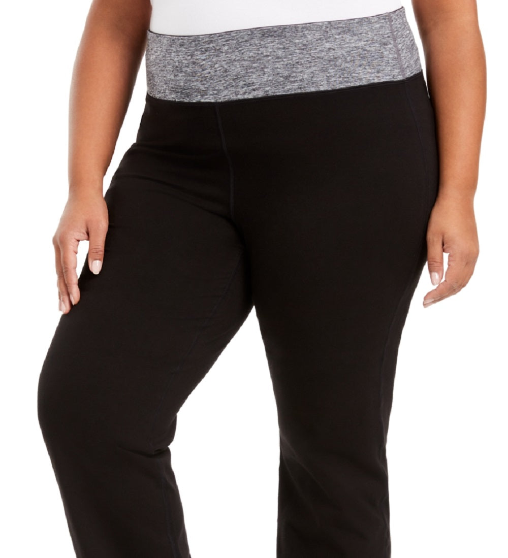 Calça de ioga ativa ID Ideology Flex Stretch feminina, cinza, tamanho 1X