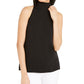 Blusa feminina Alfani gola alta sem mangas preta tamanho X-S