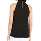 Blusa feminina Alfani gola alta sem mangas preta tamanho X-S