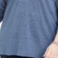 Suéter feminino plus size canelado com decote em V, azul, tamanho 0X, da Style &amp; Co