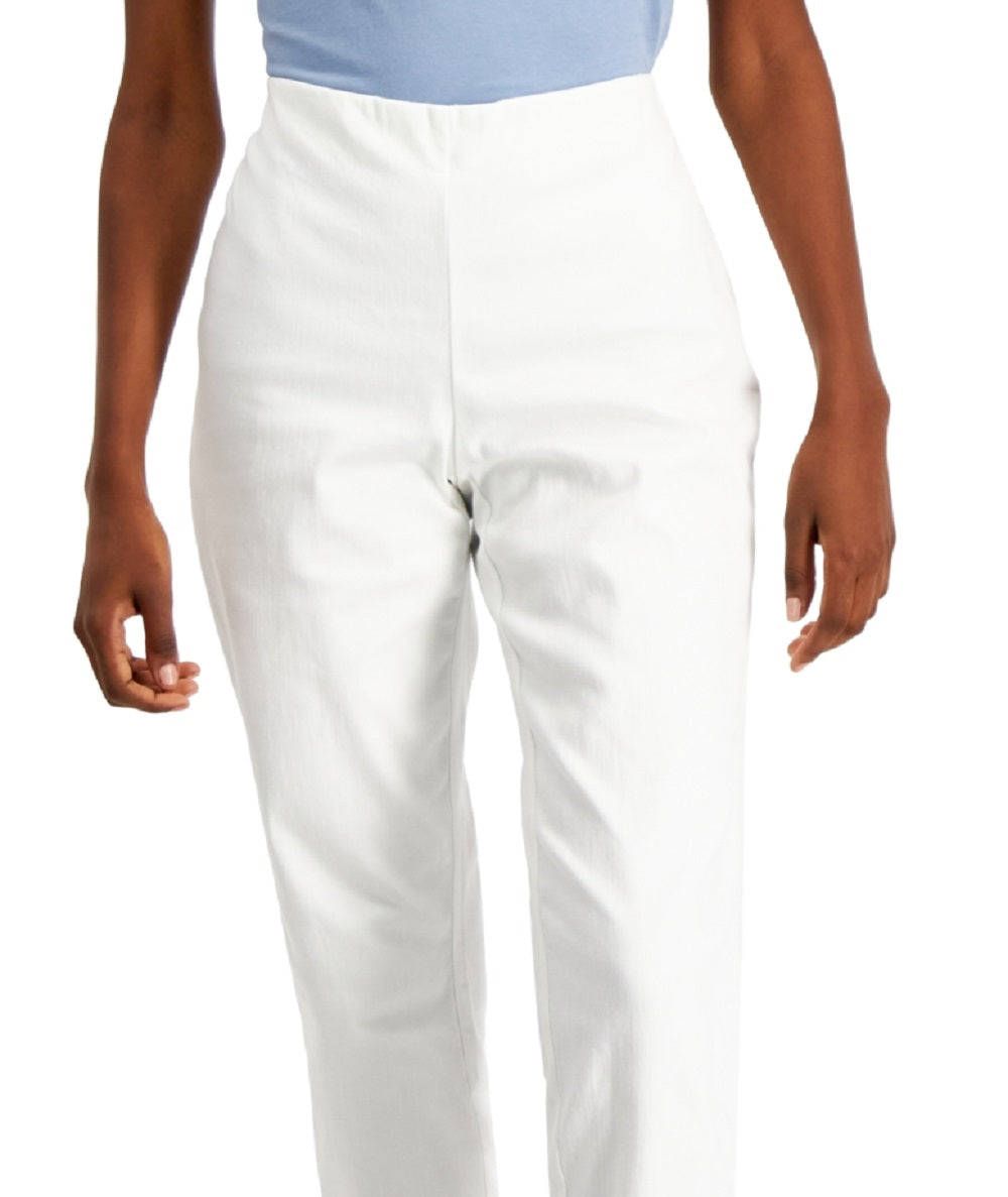 Calça curta feminina Charter Club Chelsea Stretch Twill, branca, tamanho 10, pequena