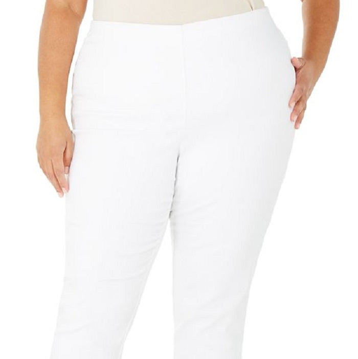 Calça skinny feminina Charter Club Plus, branca, tamanho 20W