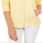 Moletom com capuz feminino Karen Scott com zíper frontal, amarelo, tamanho X-S