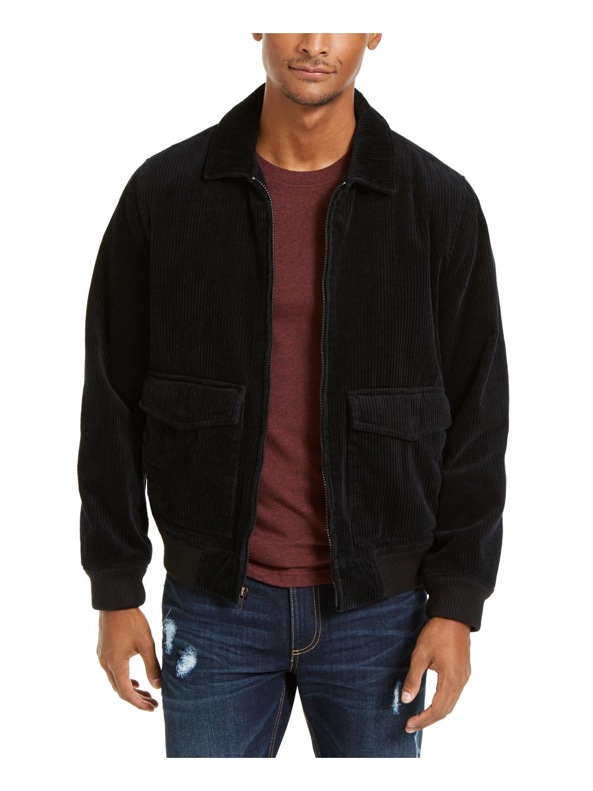 Jaqueta bomber masculina Sun + Stone Hazel para clima frio, preta, tamanho médio