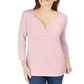 Camisa Henley Manga 3/4 Feminina Karen Scott Rosa Tamanho P
