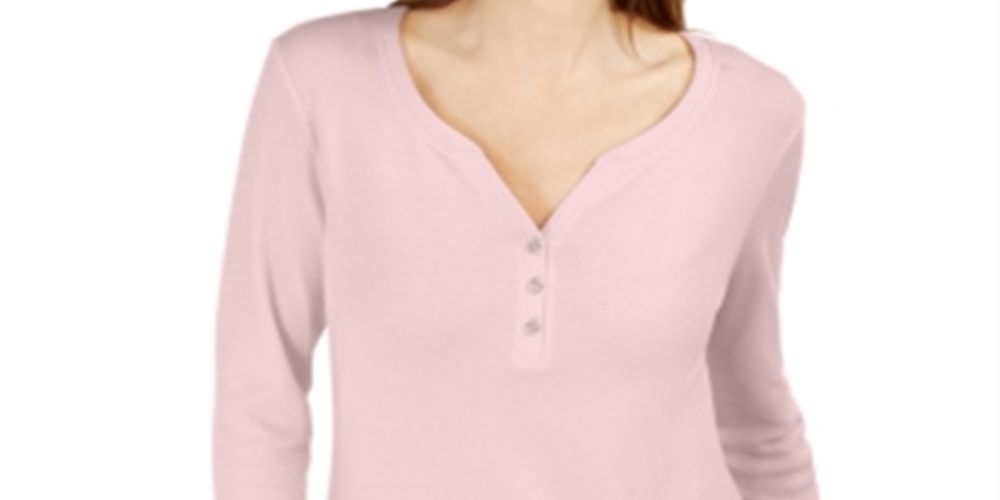 Camisa Henley Manga 3/4 Feminina Karen Scott Rosa Tamanho P