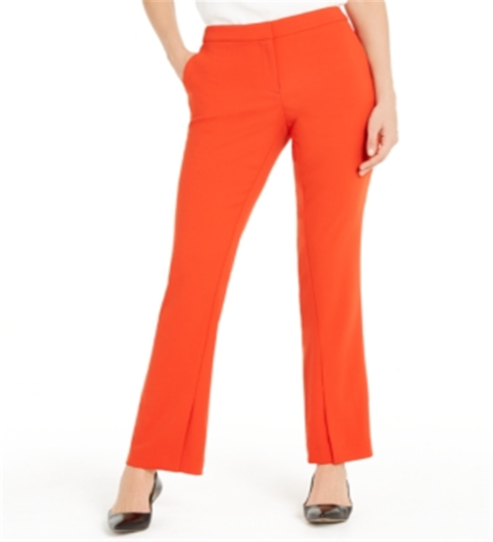 Calça feminina Alfani com bainha dividida e cintura alta, tamanho 10, vermelha