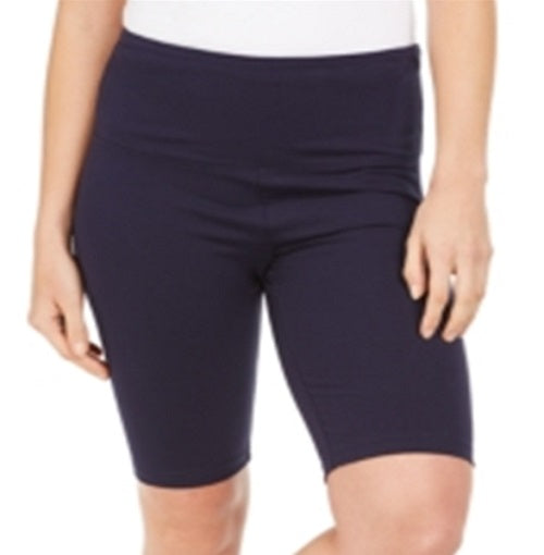 Shorts de ciclismo femininos para ioga Style &amp; Co, azul, tamanho grande