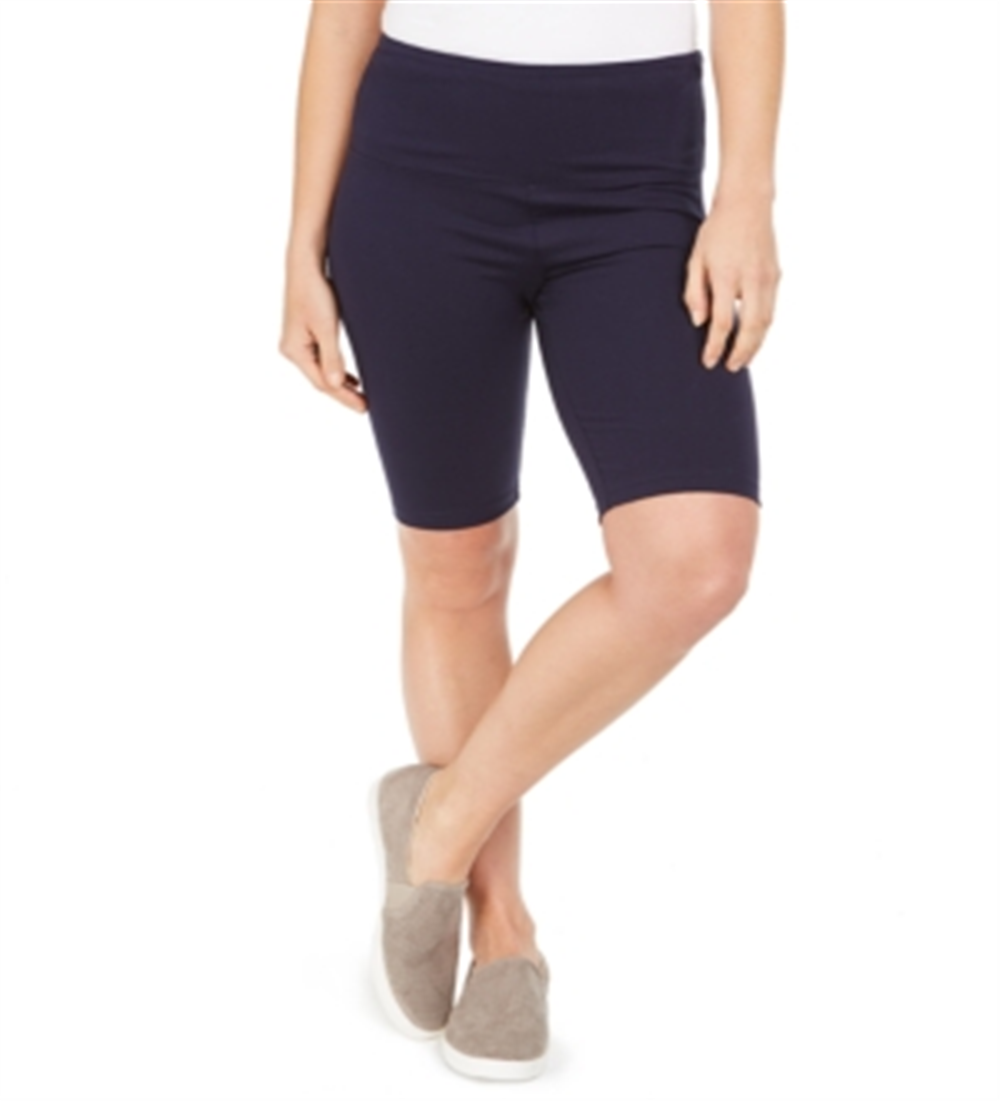 Shorts de ciclismo femininos para ioga Style &amp; Co, azul, tamanho grande