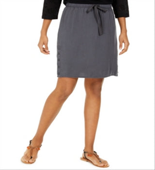 Saia-calça feminina estilo &amp; co, em tencel, com cordão, cinza, tamanho extrapequeno