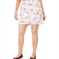 Saia-calça feminina Karen Scott Sharon com estampa floral, branca, tamanho 6