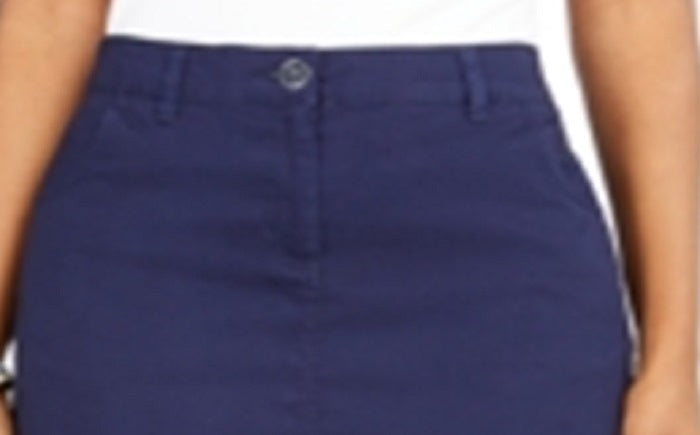 Saia-calça feminina Karen Scott Floating Corsages Border Print, azul, tamanho 6