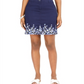 Saia-calça feminina Karen Scott Floating Corsages Border Print, azul, tamanho 6