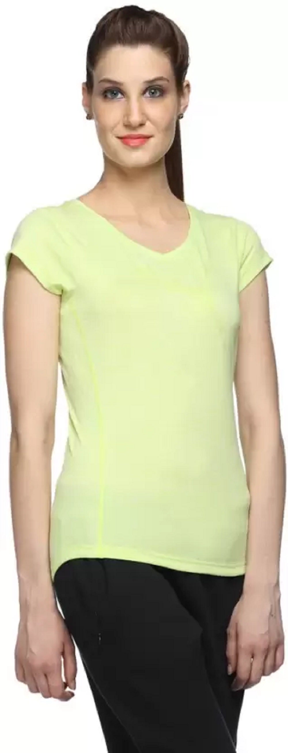 Camiseta ID Ideology Essentials Rapidry Heathered Performance Feminina, Amarela, Tamanho Médio